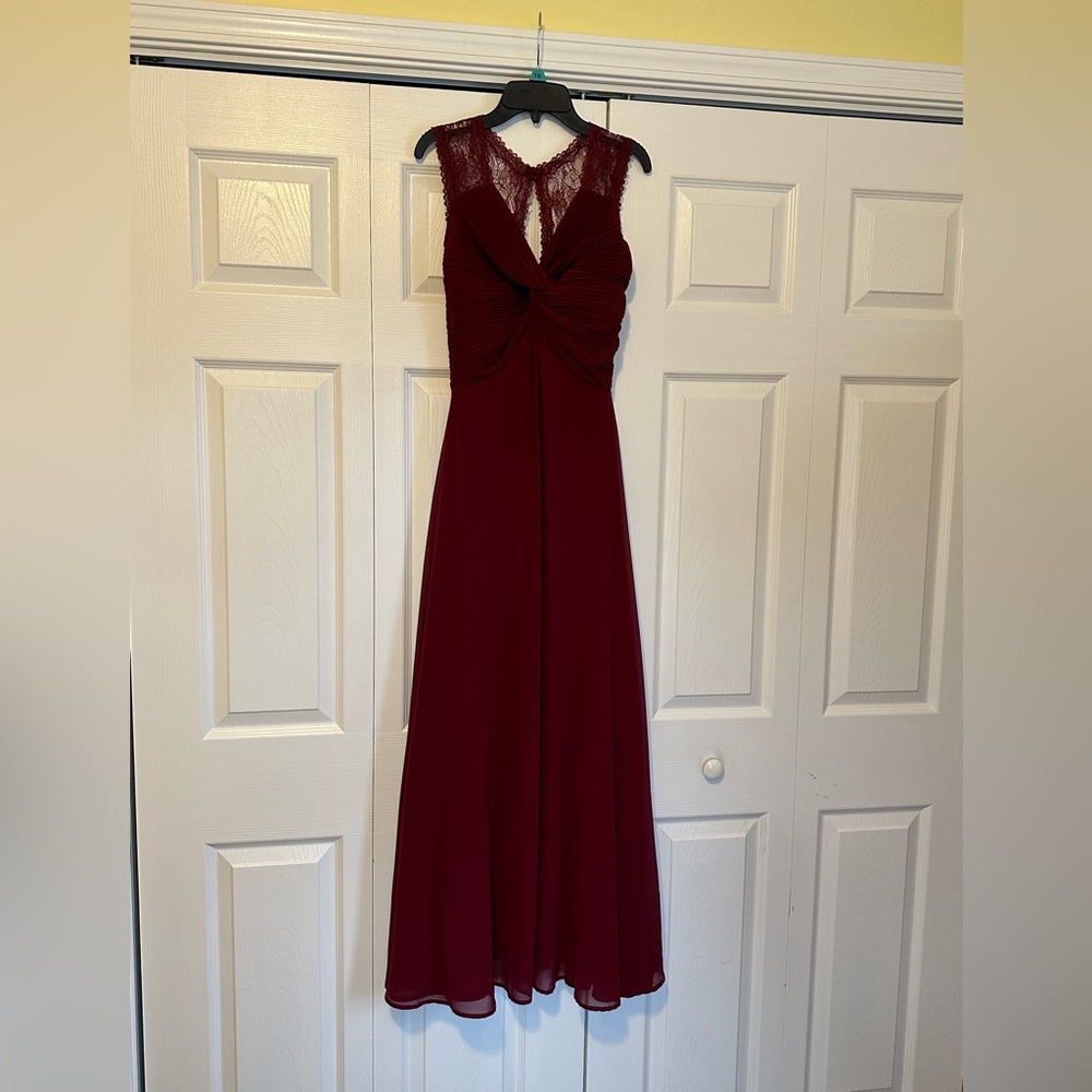 Maroon bridesmaids dress